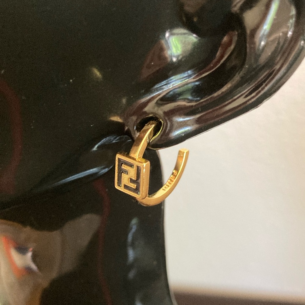 FF Gold Logo Earrings - Picture 3 of 5